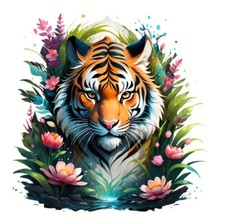 Bügelbild ca. 20x20 cm Tiger