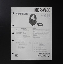 Original SONY MDR-V600 Headphones/Kopfhörer Service Manual S25