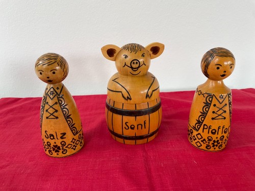 Gewürz menage set aus holz - gewürz-/,