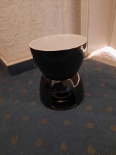 Schoko Fondue Keramik schwarz-weiß Gesamthöhe ca. 14,5 cm