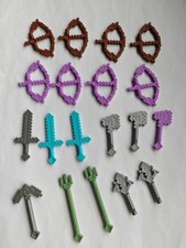 Lego® Minecraft ➡️19 Stück Waffen Bogen Dreizack Schwert Spitzhacke Axt Pickaxe