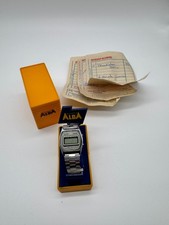 Seiko Alba Alarm Chrono Digital Watch Men 31mm Silver Tone Y799-4100 Vintage Uhr