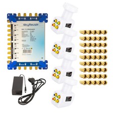 Sat-Multischalter 17/8 Multiswitch Switch 4 Satelliten 8 Receiver Quattro LNB 4K