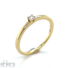 Brillantring 585 Gold Solitär 0,10ct Diamant Antrag 14kt NEU 50% red. 501-9