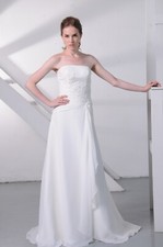 HBH Brautmode Brautkleid Standesamt mit Paillenten bestickt,Schleppe,Schnürung