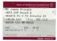 Ticket EC Heart of Midlothian - FC Schalke 04 2004/05