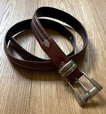 NANNI Gürtel - Made in Italy - Leder - braun - silber - Herrengürtel - Gr. 100