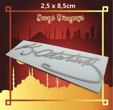 Atatürk Imza Aufkleber 3D Metall Sticker Silber Chrom Mustafa Kemal 2,5x8,5cm