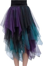 Damen Tüllrock Asymmetrisch