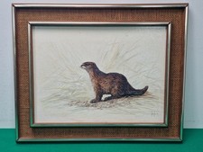 Gerahmter Otter Öl auf Karton