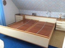 Schlafzimmer, gebraucht,Doppelbett mit zwei angeschlossenen Nachtkonsolen