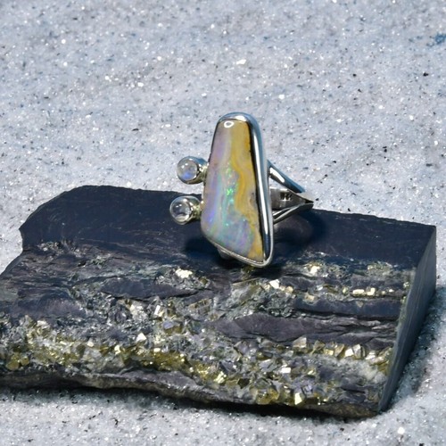 Boulder opal ring 925er - boulder,