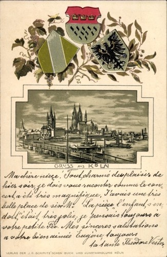 Präge wappen litho - präge,