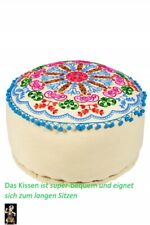 Orientalisches indisches Meditationskissen Sitzkissen Stofffarbe: Beige NEU