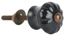 B-Ware % Möbelknauf Griff Möbelknopf klein schwarz Keramik Vintage Ib Laursen