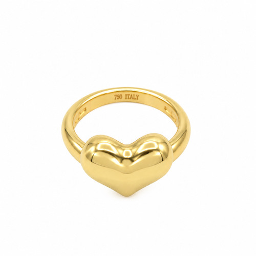 Ring gewölbtes herz 18kt - herz,