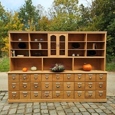 Alt antiker großer Apothekerschrank Ladenschrank Schubladenschrank Regalaufsatz