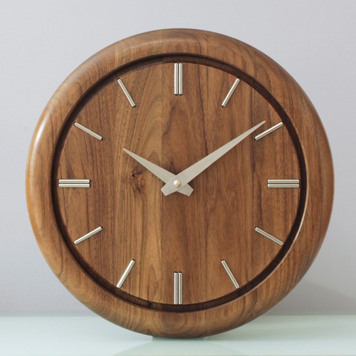 Wanduhr l411 holz - wanduhr, nussbaum