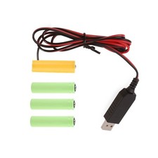 6V LR6 AA Dummy Battery AA Battery Eliminators Cable with Switches Replace 4x AA