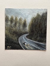 Original Öl Pastell Bild Auto