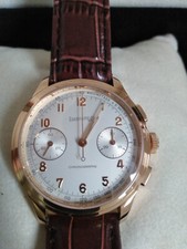 Herrenuhr Eberhard Oldflyer, Chronograph, Hau, 750 Gelbgold, Topzustand