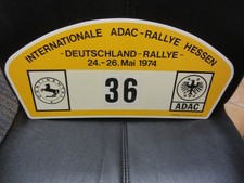 Rallye Teilnehmer Schild Intern. ADAC Rallye Hessen 1974 Kuststoff