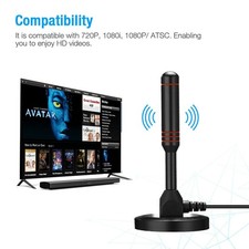 DVB-T2 Antenne FULL HD 1080P TV Terrestrisch Aktiv DAB Zimmerantenne + 5M Kabel