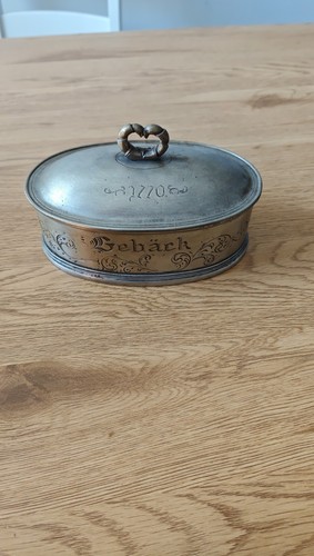Zinn gebäckdose 1770 mit - gebäckdose,