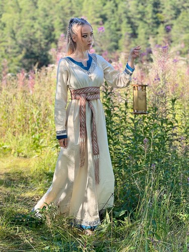 Wikinger kleid natur - wikinger, natur/blau