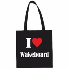 Tasche Beutel Baumwolltasche I Love Wakeboard das ideale Geschenk für Valentinst