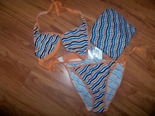 Double Speed Bikini / Pareo Gr.38/40/M / gestreift /neu