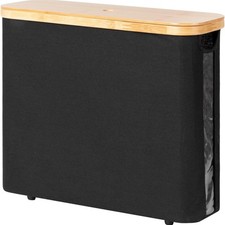 Toilettenpapier Aufbewahrungskorb Bambus Deckel, Organizer für 12 Rollen, 45x15x