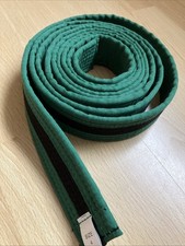 Karate Judo Budo Gürtel, Grün-Schwarz (ca. 290 cm)