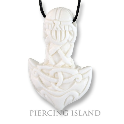 Mjolnir amulett bone knochen - mjolnir,