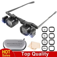 Lupenbrille Mit Licht 2x 6x 10x 24x LED Stirnlupe Kopflupe Vergrößerungsbrille