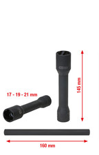 KS Tools 1/2" Spiral-Profil-Kraft-Stecknuss-Satz, XL, 4-tlg, 17-19-21mm