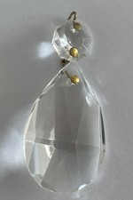 alter Kristall Glas Pendel Facette 38mm + oktagon - handschliff