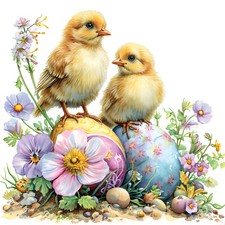 Deko Bild Ostereier Hühner