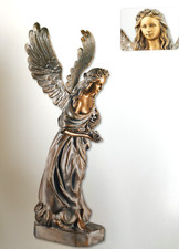 Grabengel Statue aus Bronze Patina weiß Engelsfigur Höhe : 100 cm