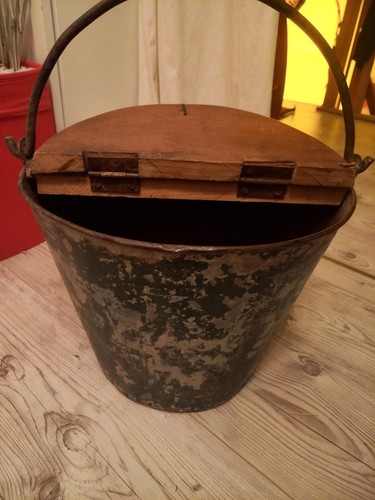 Zinkeimer mit holzdeckel - mit,