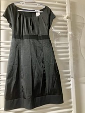 Schwarzes Satin-Kleid Gr. 42