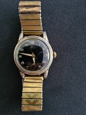 Alba 15 Rubis Vintage Herrenuhr Handaufzug Läuft Vergoldet