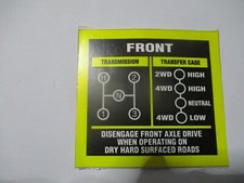 Aufkleber Jeep Landrover Schaltung allrad 2WD 4WD Transfer case  