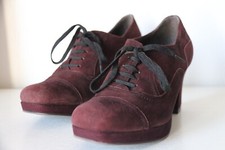 Tamaris Plateau Pumps Schnürer bordeaux rot, Gr. 37, Vintage