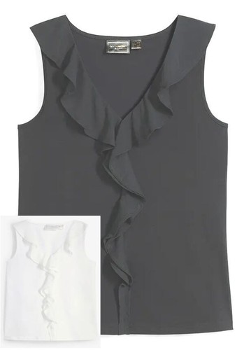 Damen volant shirt - volant, weiß