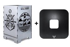 Anker Feuerkorb Feuertonne Feuerschale + Grillplatte Feuerplatte Grillring