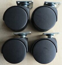 4 Stück 50 mm Möbelrollen mit Rückenplatte, Lenkrollen