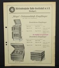 Werbeblatt WEGA 20er Jahre