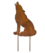 Metall Stecker Wolf Edelrost