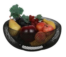 Metall Obstkorb schwarz 30cm Obstschale Dekoschale Metallkorb Aufbewahrungskorb